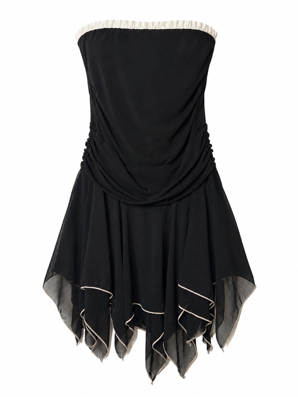Vintage‎ Y2K Black Strapless Handkerchief Whimsigoth Grunge Fairycore Goth Small